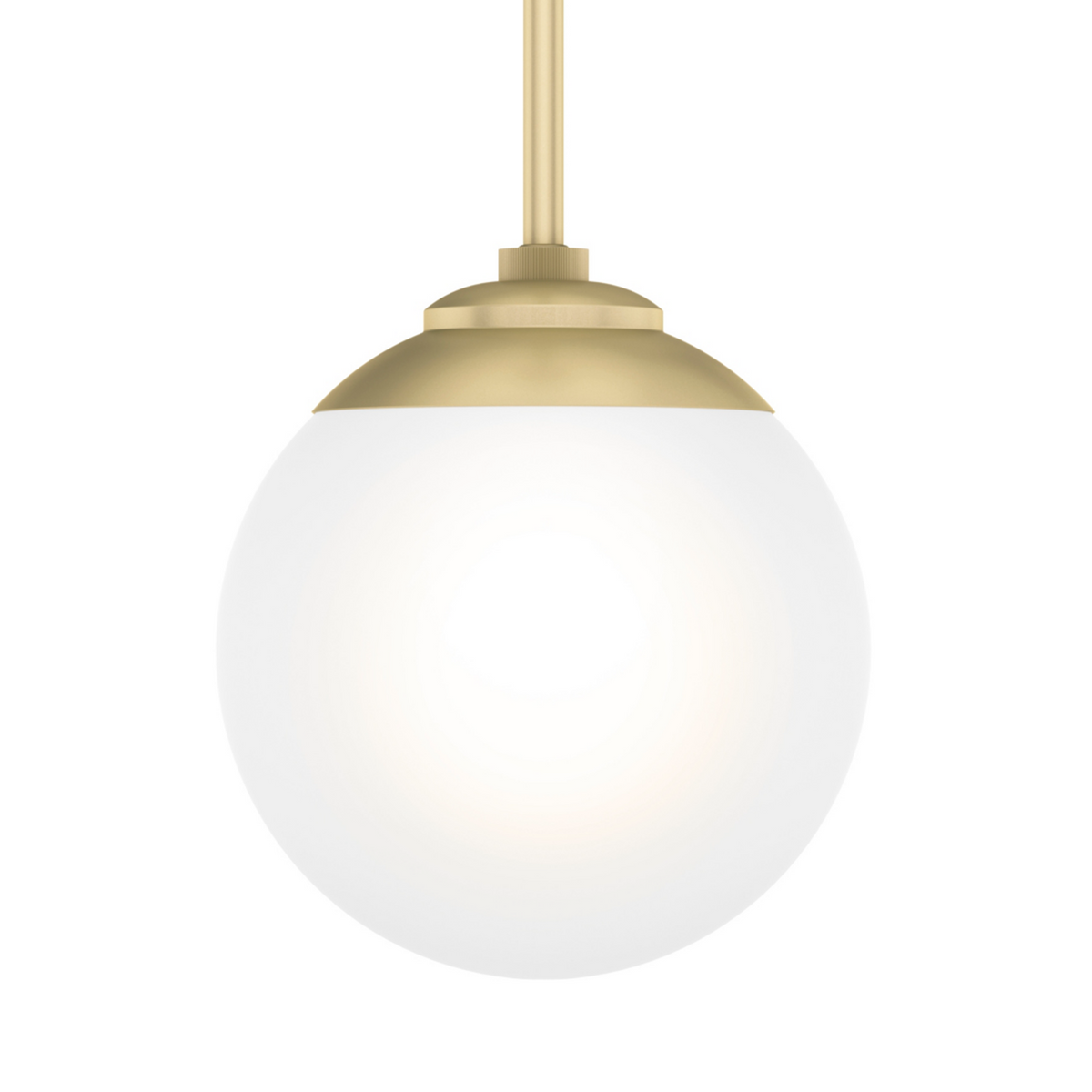 Hepburn 8-inch 1-light Modern Brass Globe Pendant with Cased White Glass