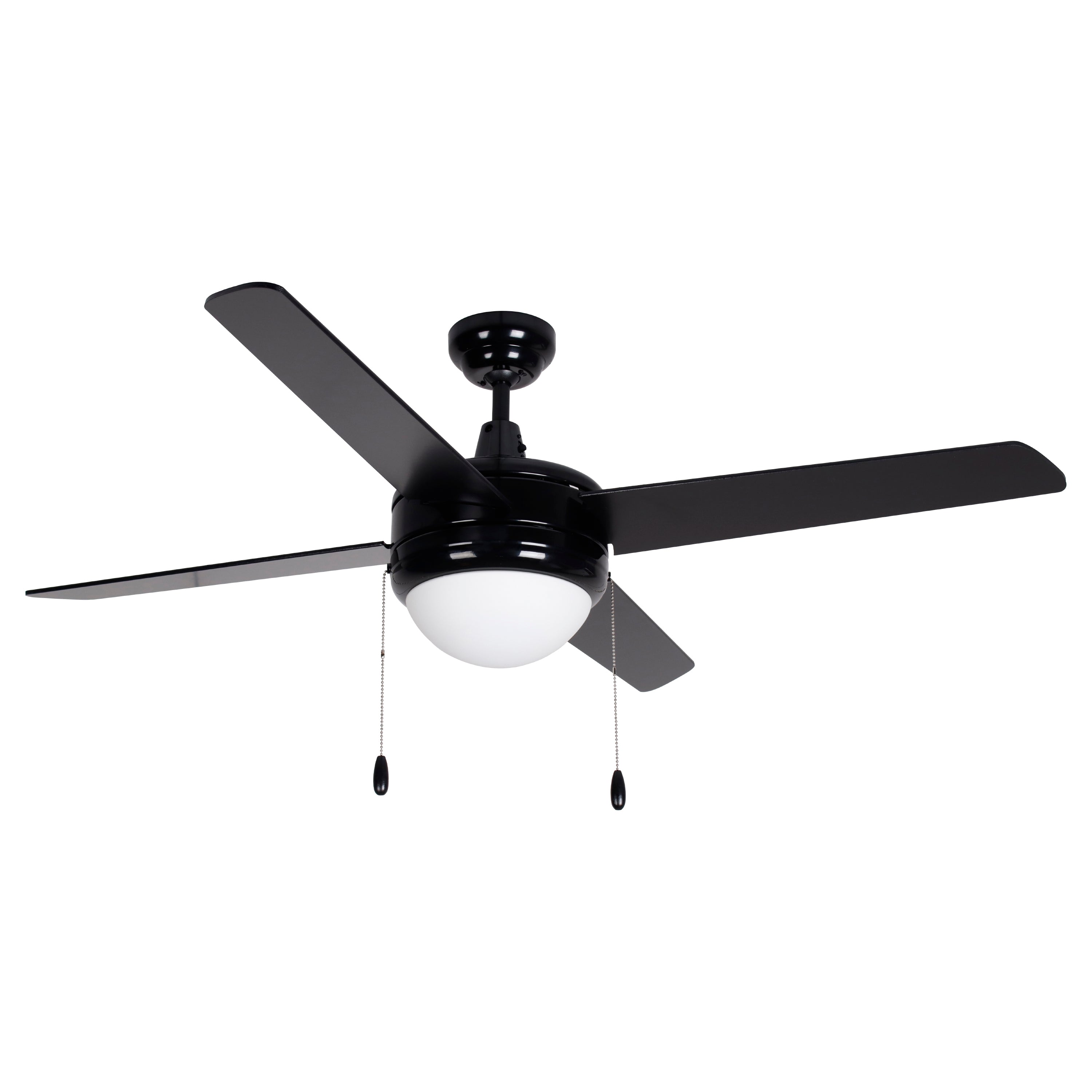 50 Inch Europa AC Black Indoor Ceiling Fan 4-Blade 2 Lights Reversible