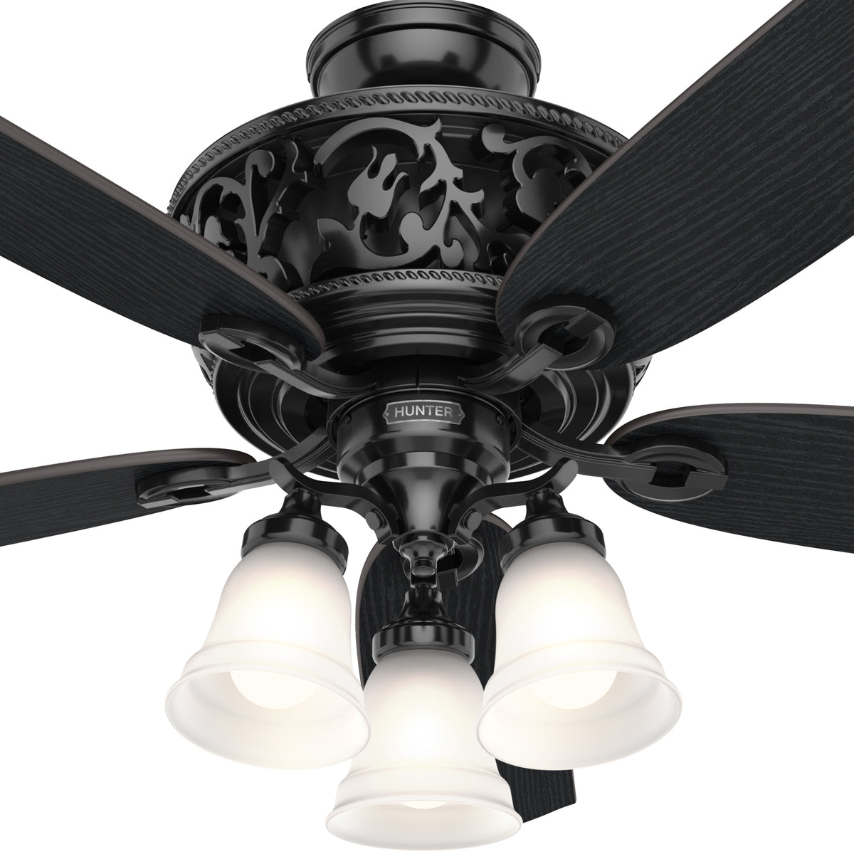 54 inch Promenade ENERGY STAR® Gloss Black Ceiling Fan with LED Light Kit and Handheld Remote