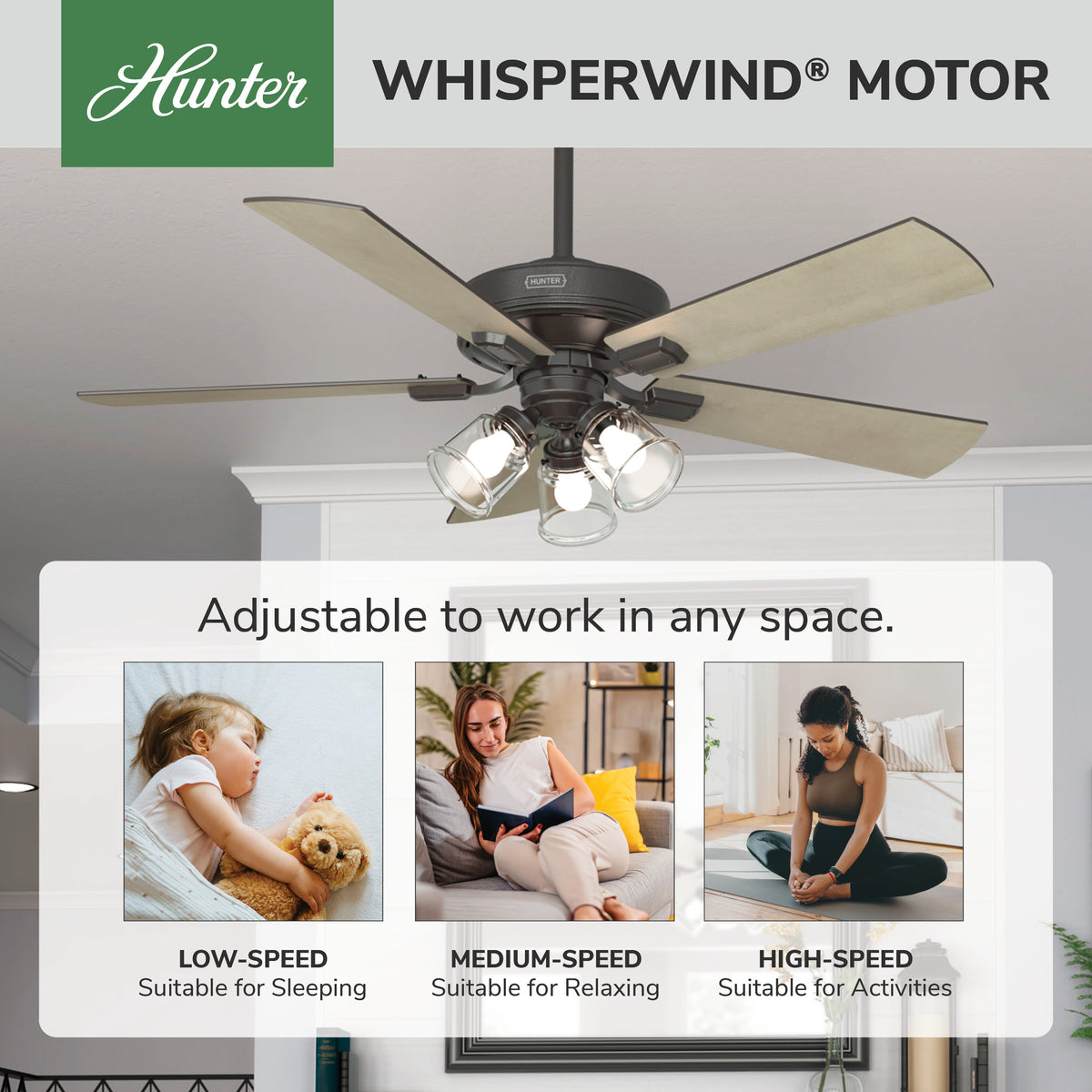 52 inch Crestfield Noble Bronze Ceiling Fan with LED Light Kit and Handheld Remote