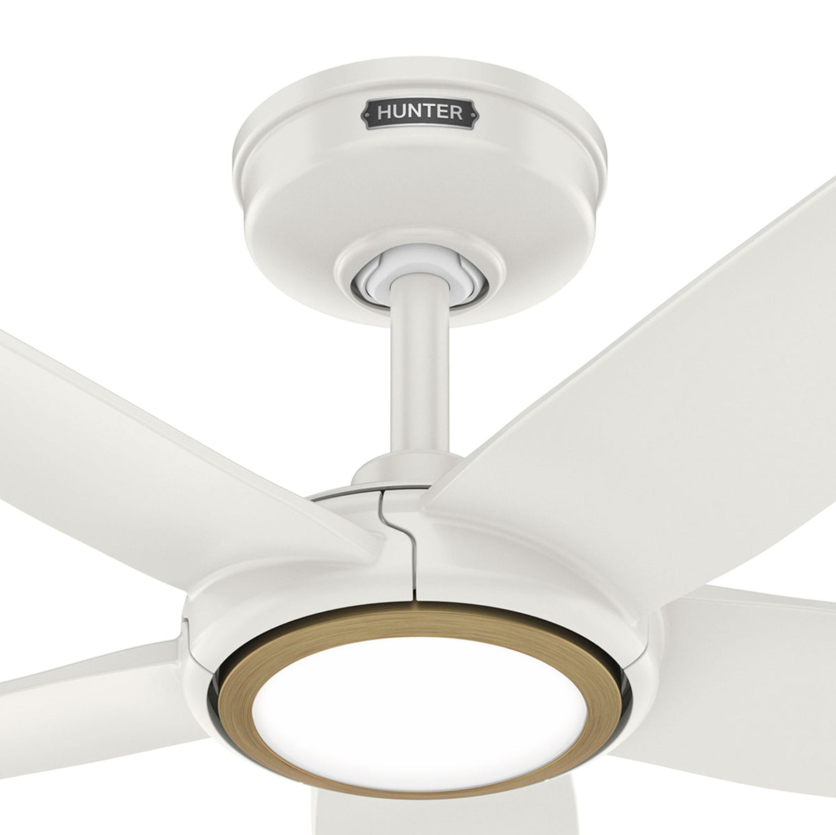 44 inch Zentech Wi-Fi ENERGY STAR® Fresh White LED Damp Rated Ceiling Fan Handheld Remote