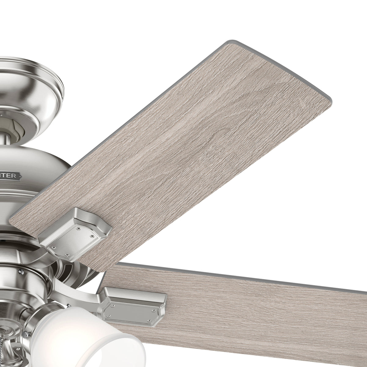44 inch Crystal Peak Brushed Nickel Ceiling Fan with LED Light Kit and Pull Chain