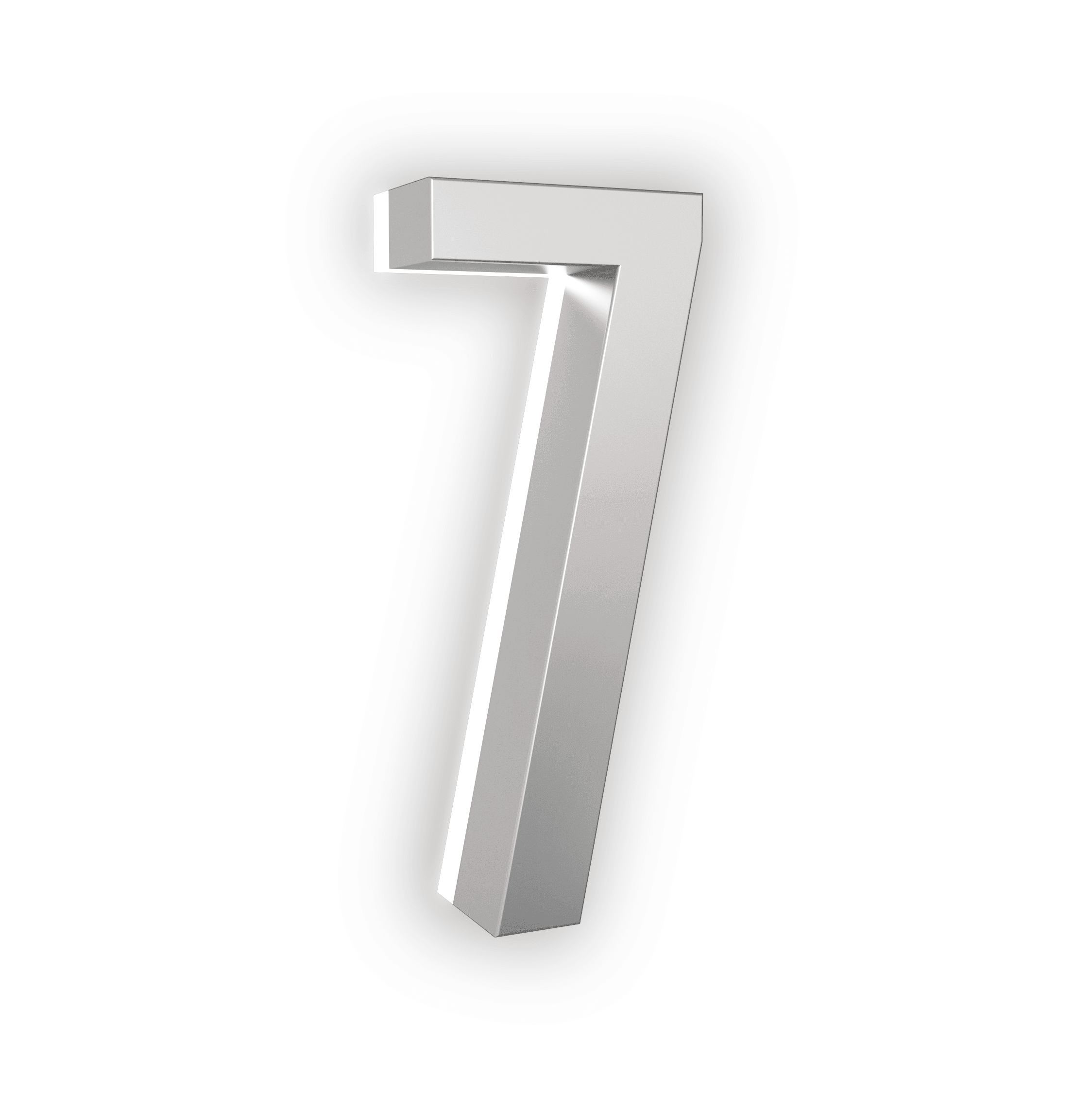 LED house numbers silver