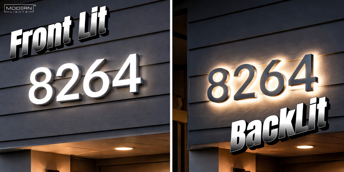 Backlit vs Front Lit House Numbers