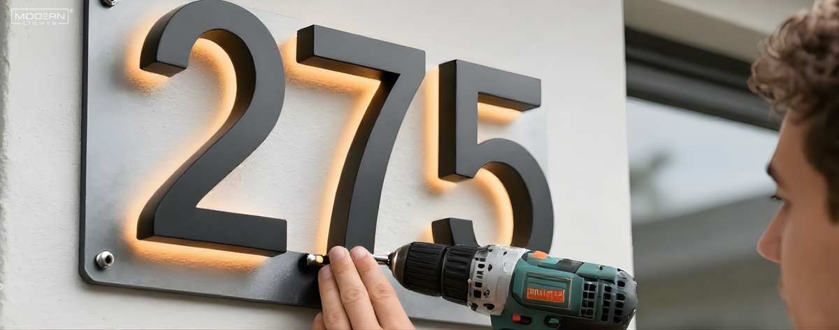How to Install LED Backlit House Numbers (Installation Guide for Exter ...