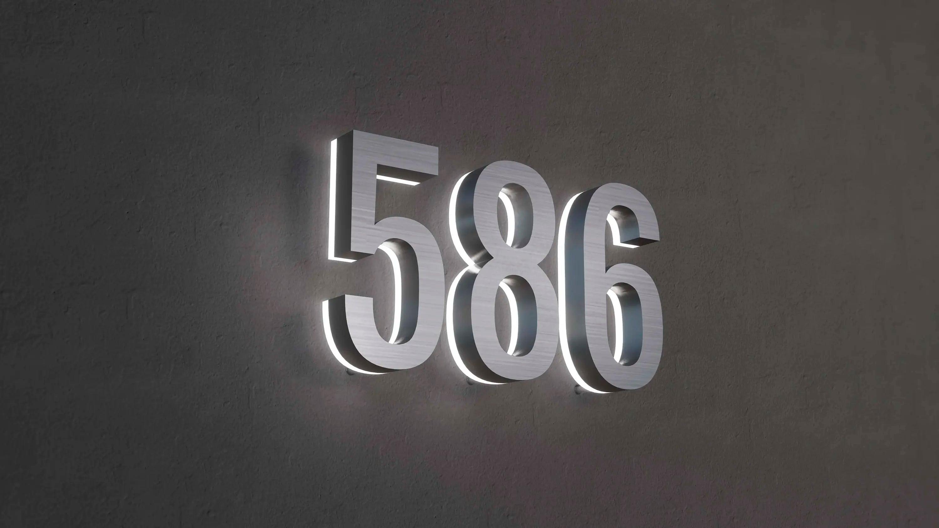 Backlit Address Numbers - Stainless Steel