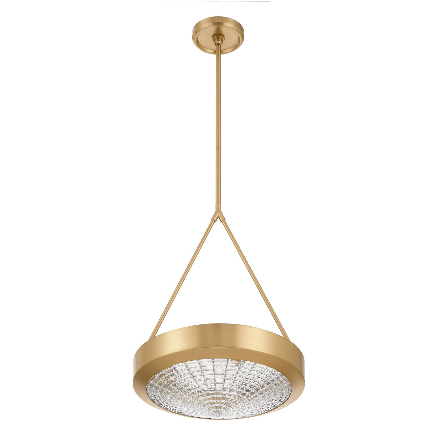 Agate 15-inch 3-light Champagne Gold Pendant Light with Clear Holophane Glass Shade