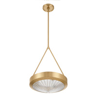 Agate 15-inch 3-light Champagne Gold Pendant Light with Clear Holophane Glass Shade