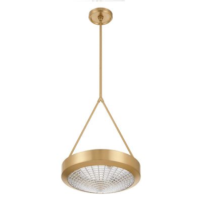 Agate 15-inch 3-light Champagne Gold Pendant Light with Clear Holophane Glass Shade