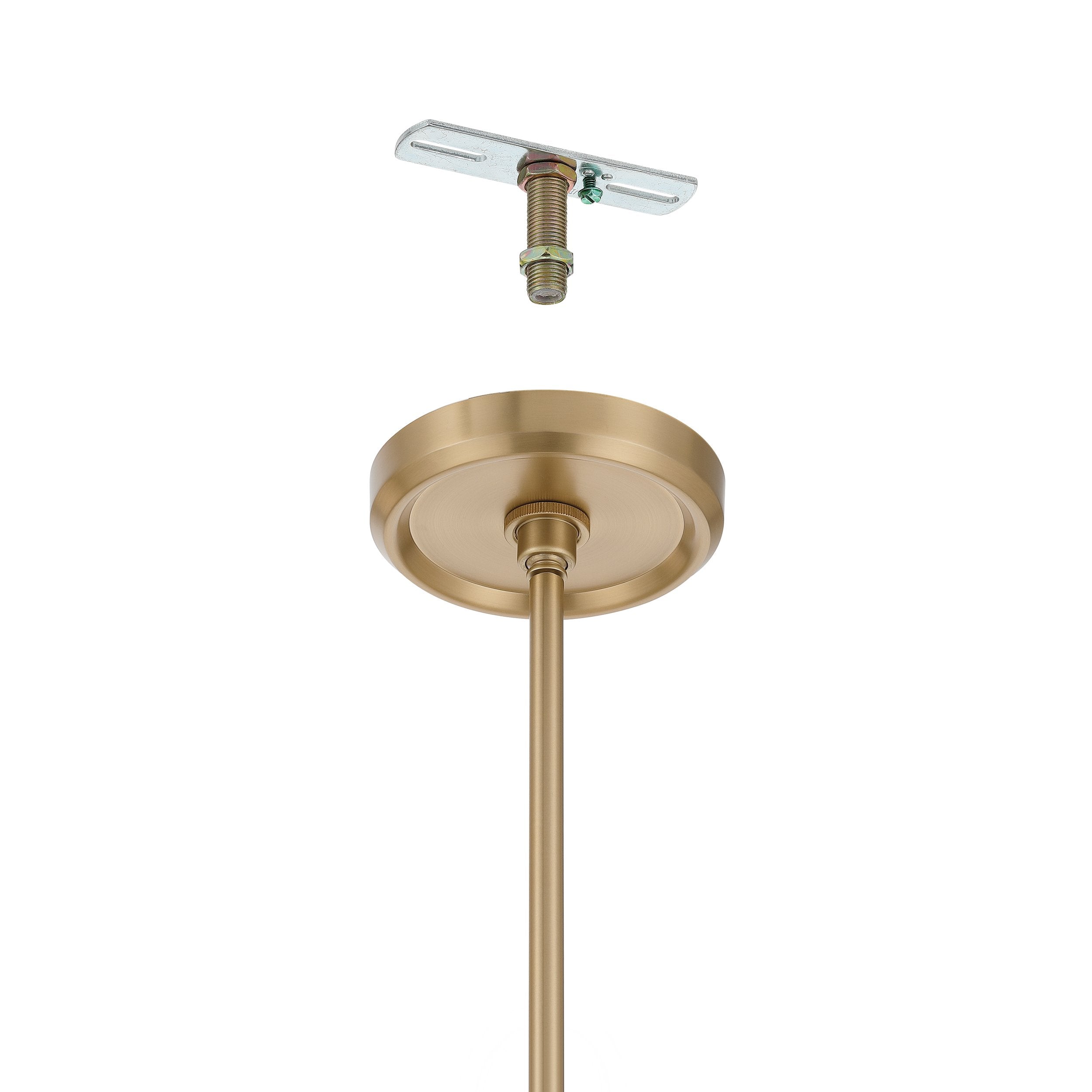 Agate 15-inch 3-light Champagne Gold Pendant Light with Clear Holophane Glass Shade