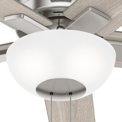 44 inch Fitzgerald Brushed Nickel Low Profile Ceiling Fan with LED Light Kit and Pull Chain