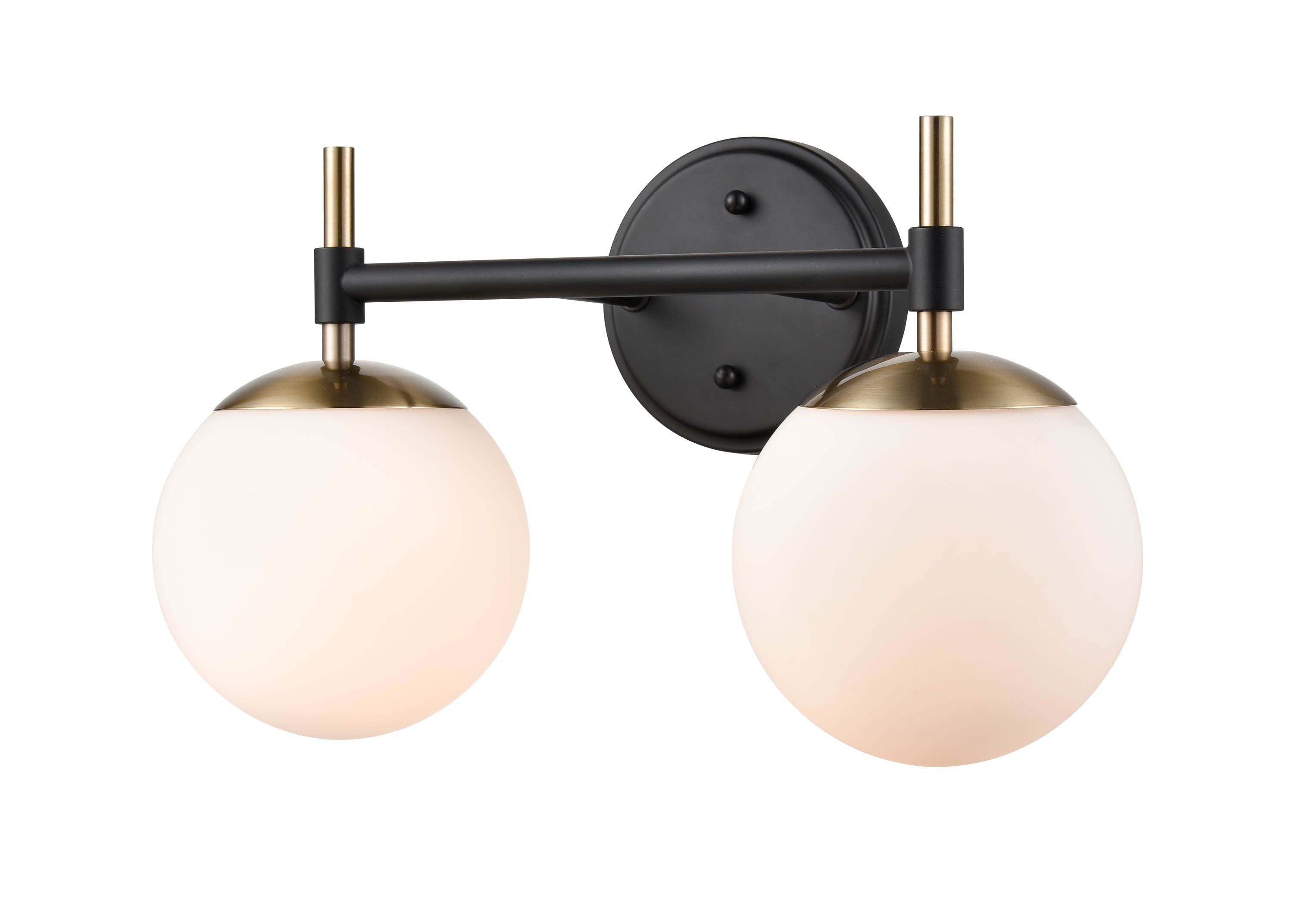 15.5''  Matte Black/Modern Gold 2 Light Bath Vanity
