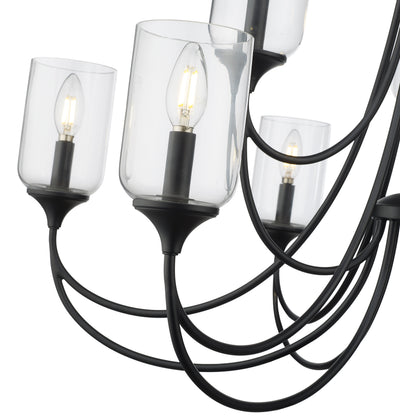 29.25'' Waddingham Matte Black 9 Light Chandelier