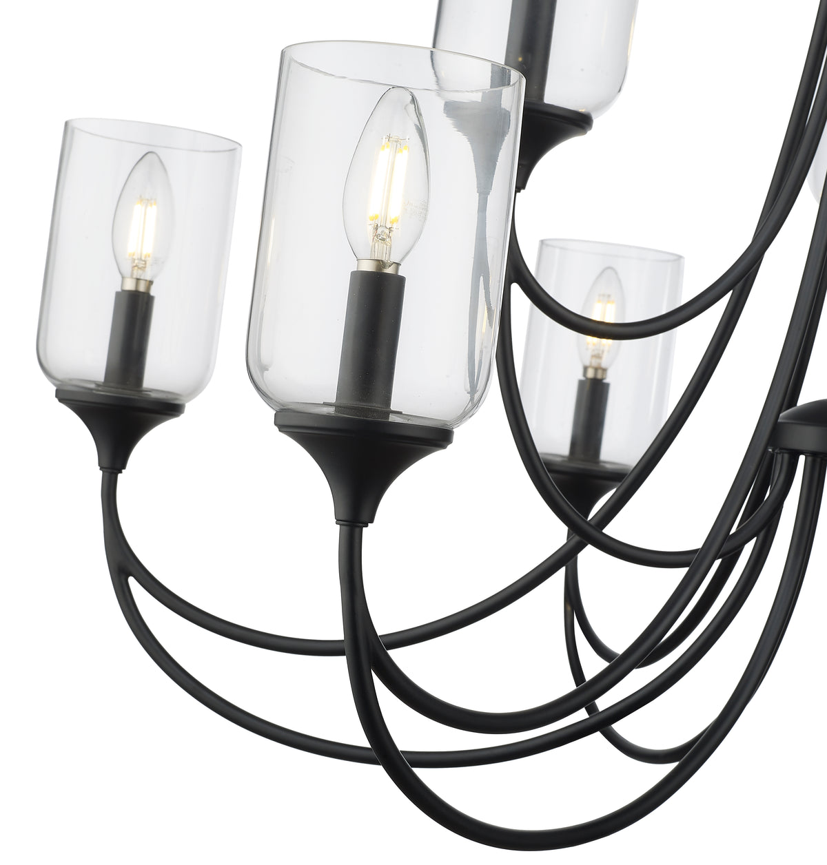 29.25'' Waddingham Matte Black 9 Light Chandelier