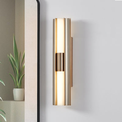 Colton 24-inch 2-light Champagne Gold 5CCT LED Vanity Light with Etched Opal Glass Shades