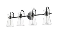 30.7'' Camellia Matte Black 4 Light Bath Vanity