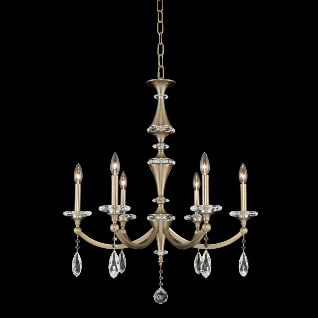 30.5'' Floridia 6 Light Matte Brushed Champagne Gold Chandelier