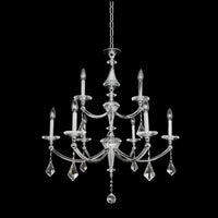 34'' Floridia 9 Light Chrome Tiered Chandelier