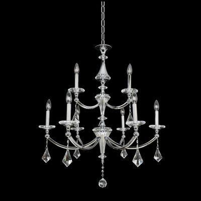 34'' Floridia 9 Light Chrome Tiered Chandelier