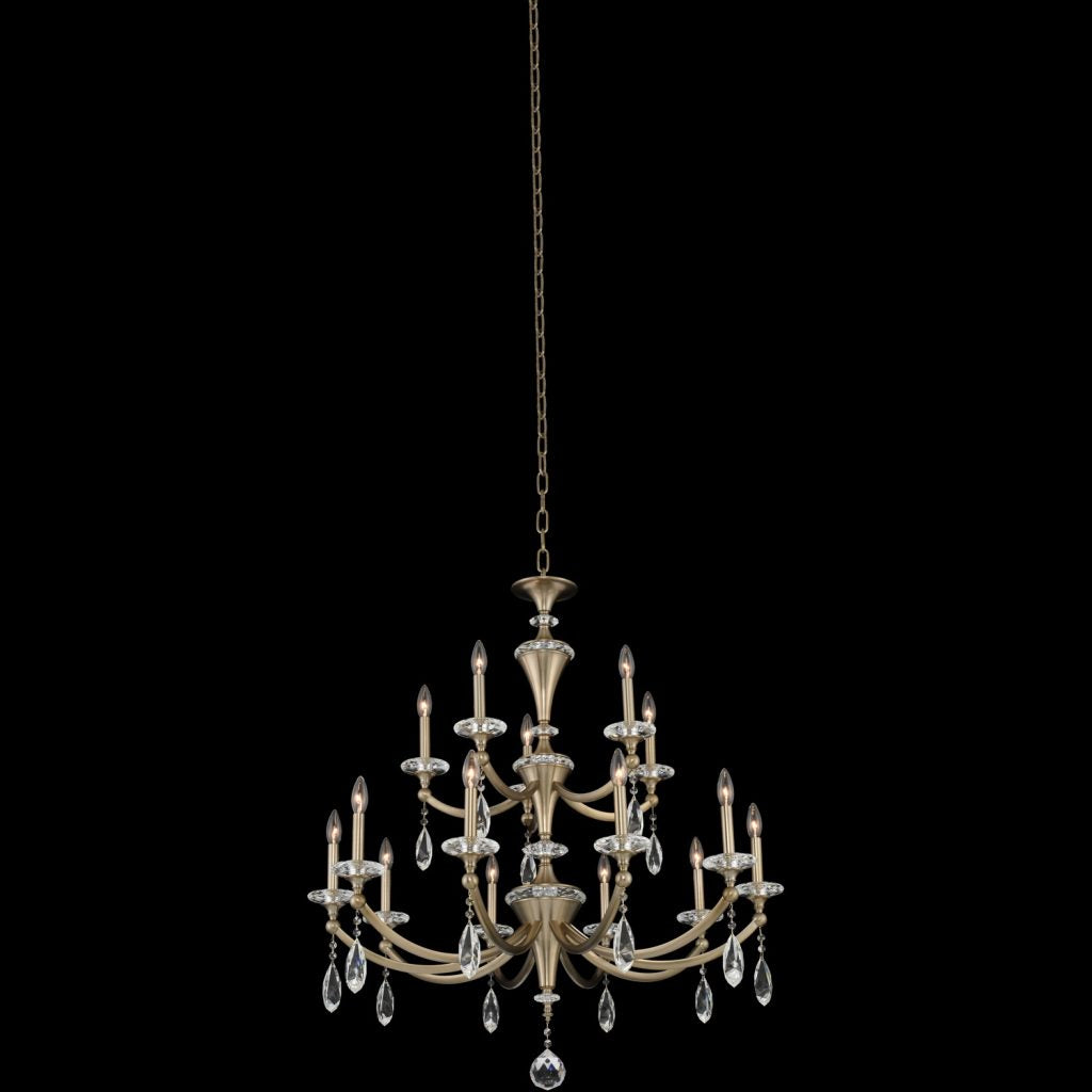 40'' Floridia 15 Light Matte Brushed Champagne Gold Tiered Chandelier