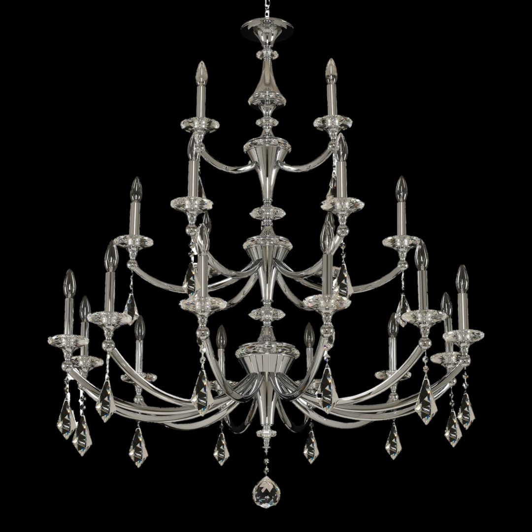 49.5'' Floridia 21 Light Chrome Tiered Chandelier