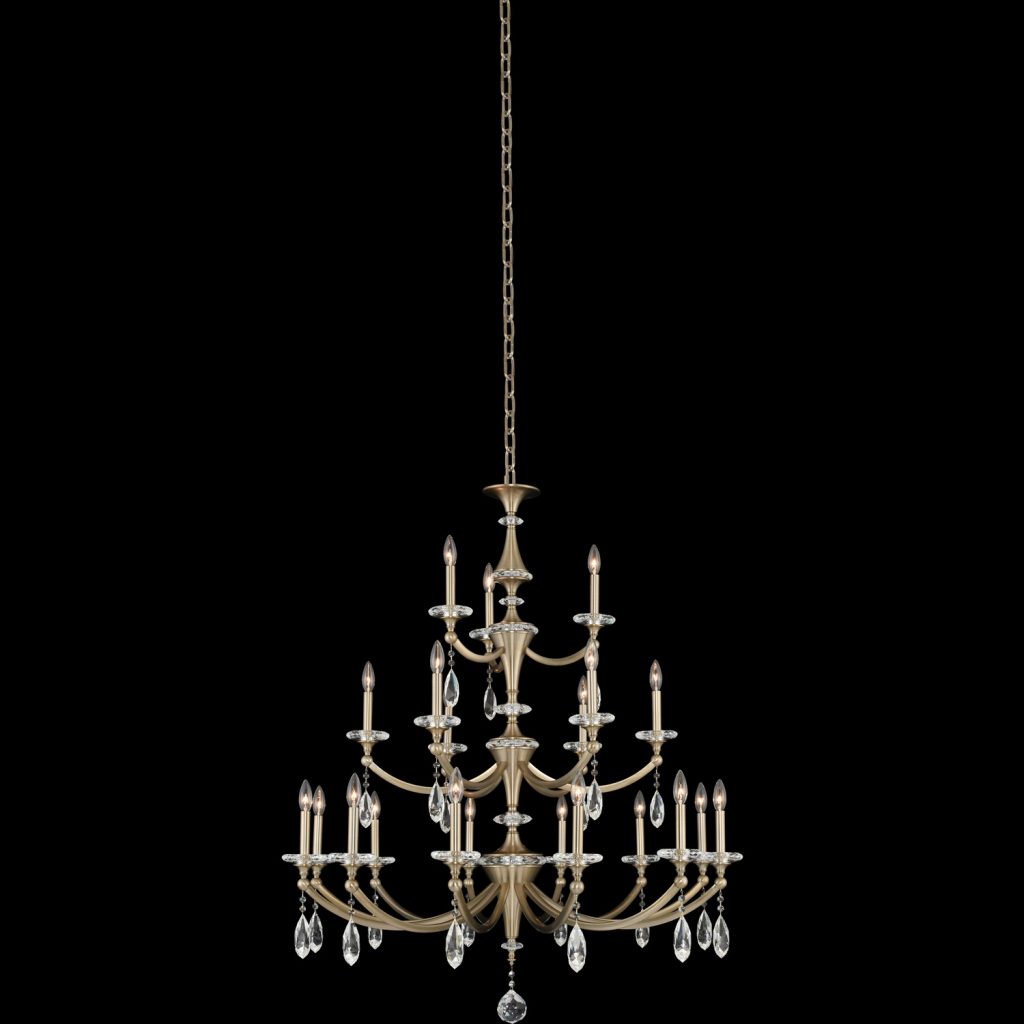 49.5'' Floridia 21 Light Matte Brushed Champagne Gold Tiered Chandelier