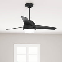 48 inch Midtown Matte Black Ceiling Fan with LED Light Kit and Handheld Remote