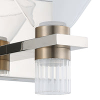 Blake 5-inch 2-light Polished Nickel and Champagne Gold 5CCT LED Vanity Light with Clear and Clear Ribbed Glass