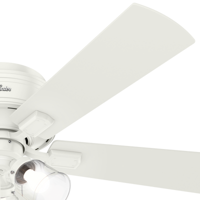 52 inch Crestfield Fresh White Low Profile Ceiling Fan with LED Light Kit and Pull Chain