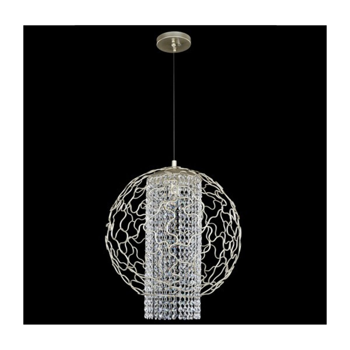 23'' Mundo 4 Light Tarnished Silver Pendant