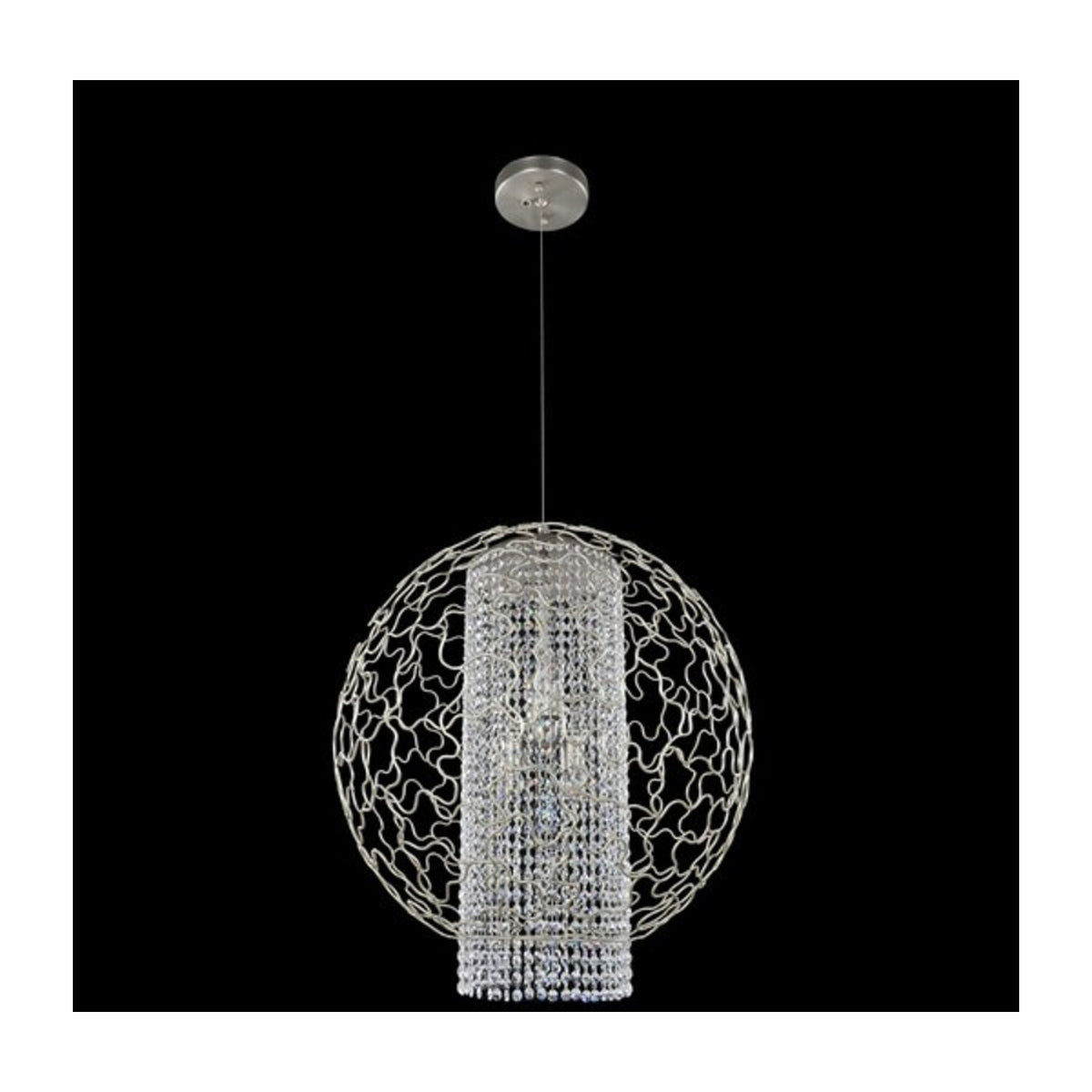 31'' Mundo 1 Light Tarnished Silver Pendant