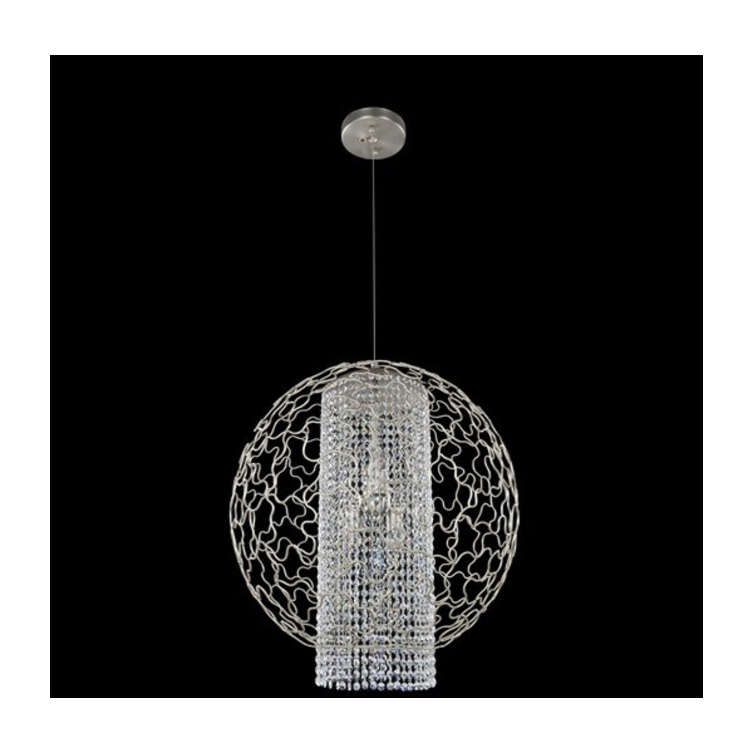 31'' Mundo 1 Light Tarnished Silver Pendant