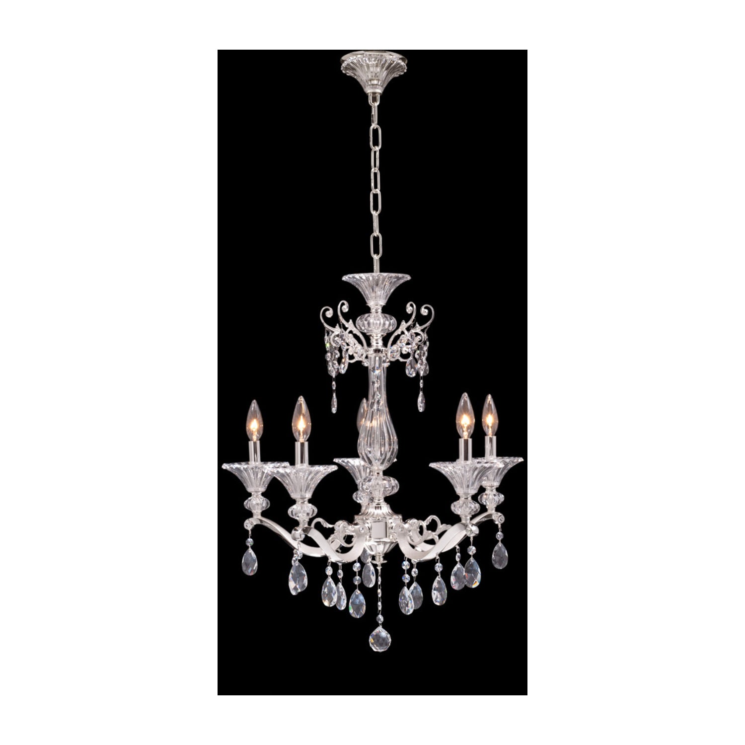24.5'' Vasari 5 Light 2 Tone Silver Chandelier