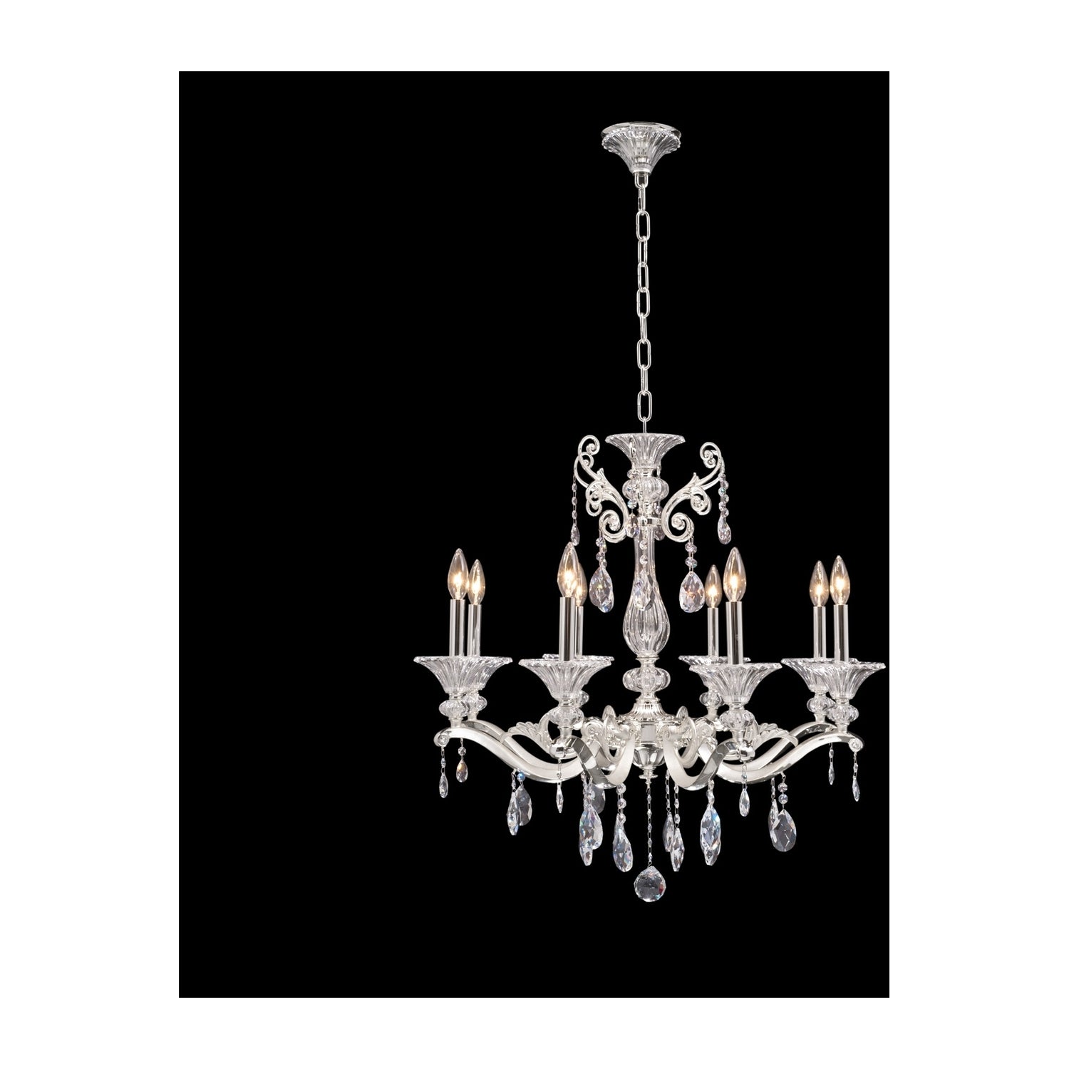 28'' Vasari 8 Light 2 Tone Silver Chandelier