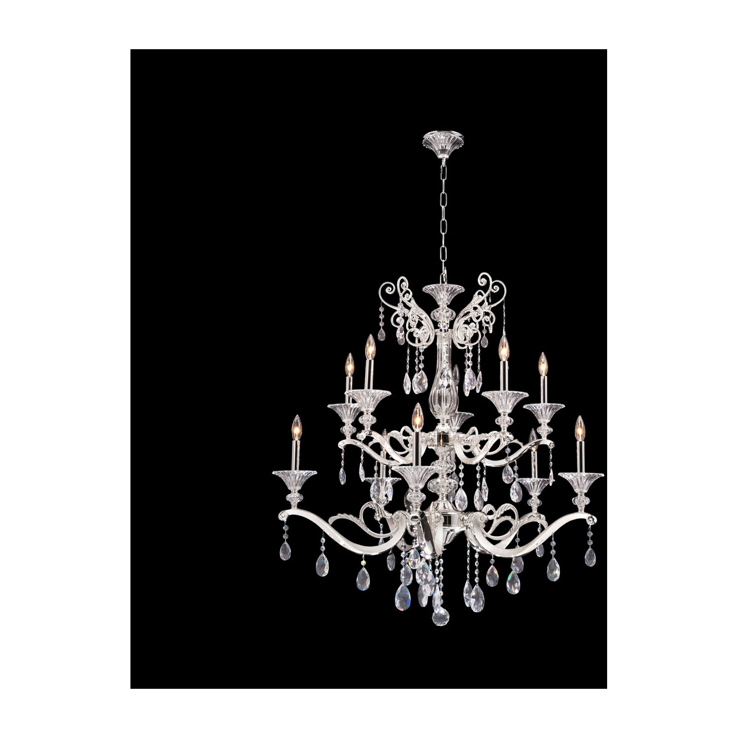 38'' Vasari 10 Light 2 Tone Silver Chandelier