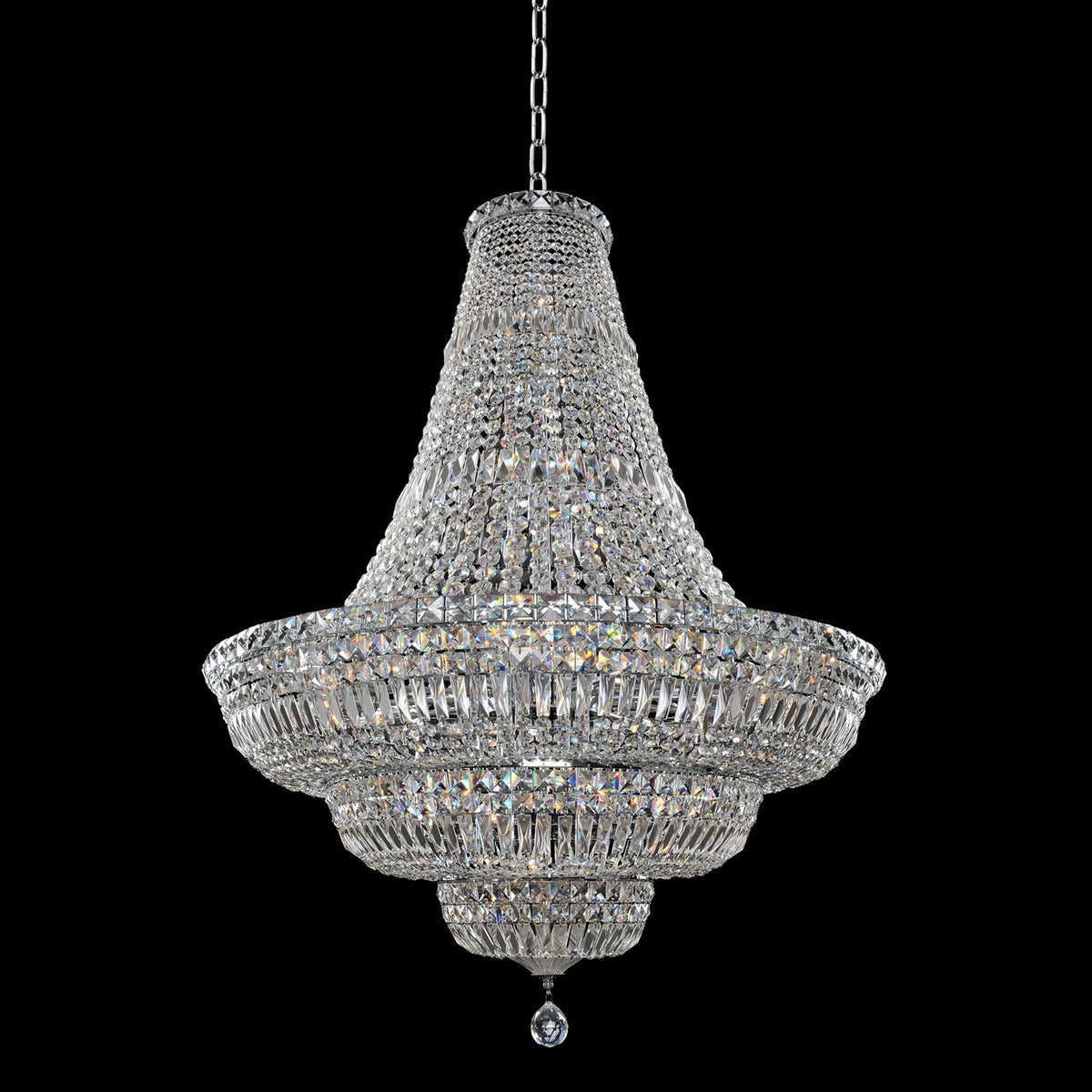 52'' Betti 33 Light Chrome Chandelier