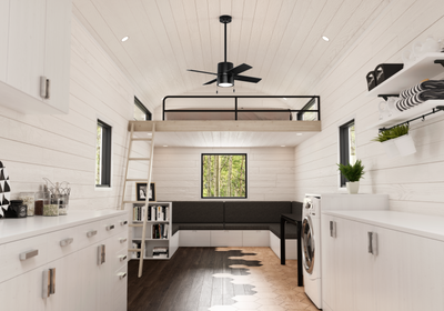 42 inch Beck Matte Black Ceiling Fan with LED Light Kit and Pull Chain