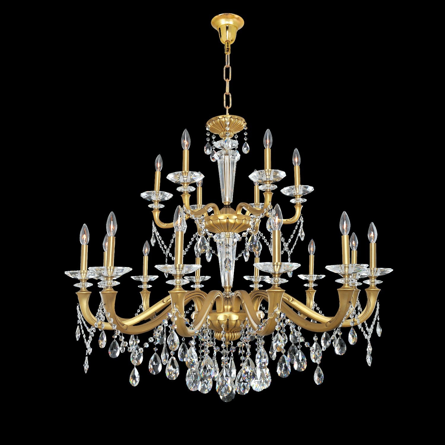 42'' Jolivet 18 Light Historic Brass Chandelier