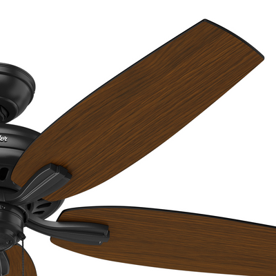 52 inch Newsome Matte Black Damp Rated Ceiling Fan and Pull Chain