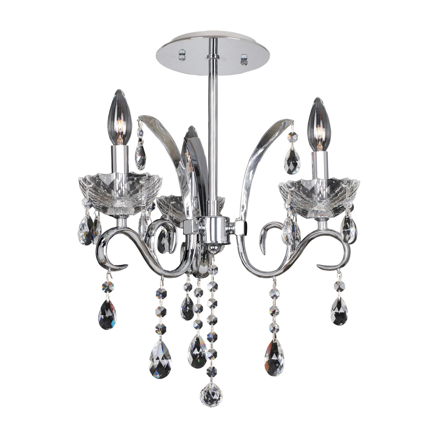 19'' Catalani 3 Light Chrome Flush Mount