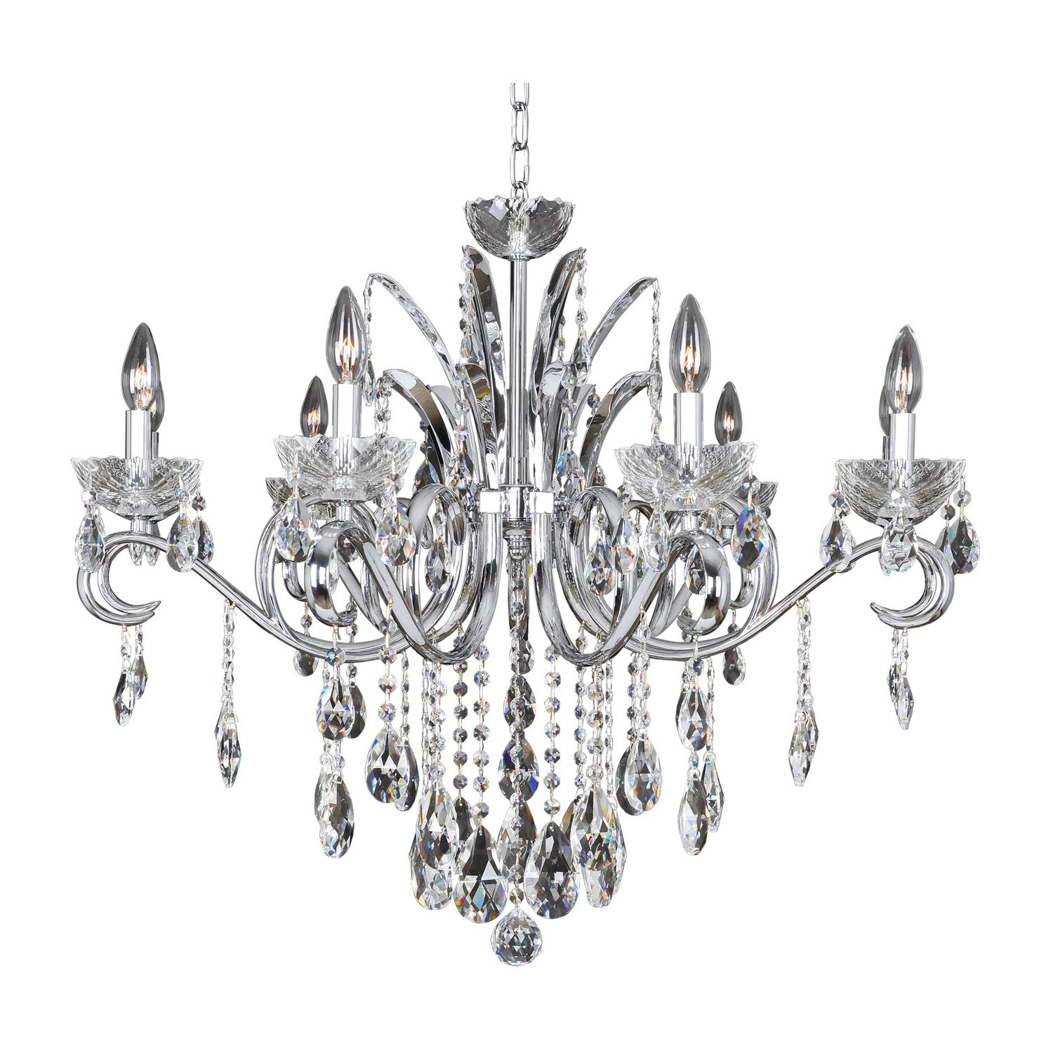 27'' Catalani 9 Light Chrome Chandelier