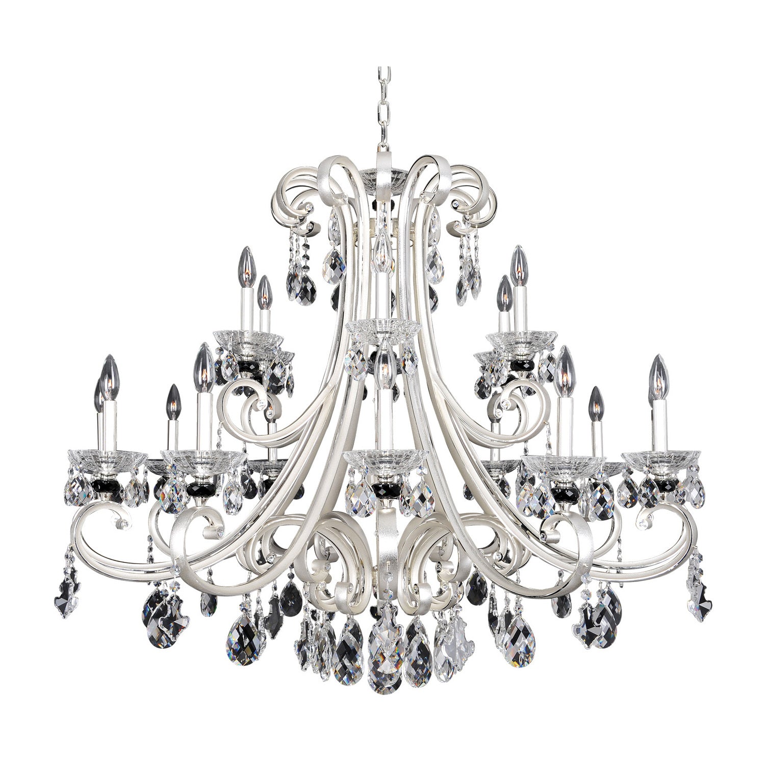 32'' Bedetti 18 Light 2 Tone Silver Chandelier