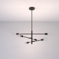 12'' Decco Matte Black 6 Light Pendant