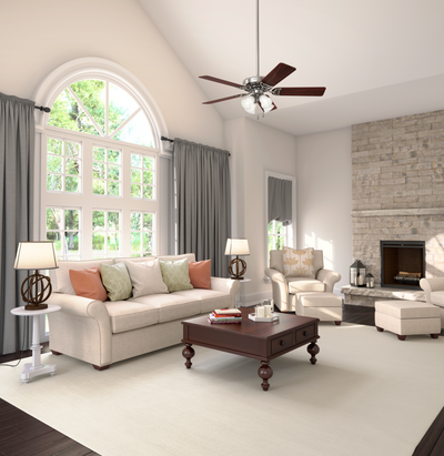 52 inch Studio Series Brushed Nickel Ceiling Fan with LED Light Kit and Pull Chain