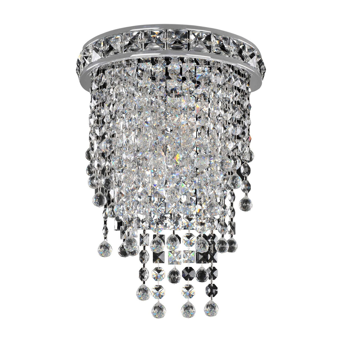 12'' Cascata 2 Light Chrome Wall Sconce