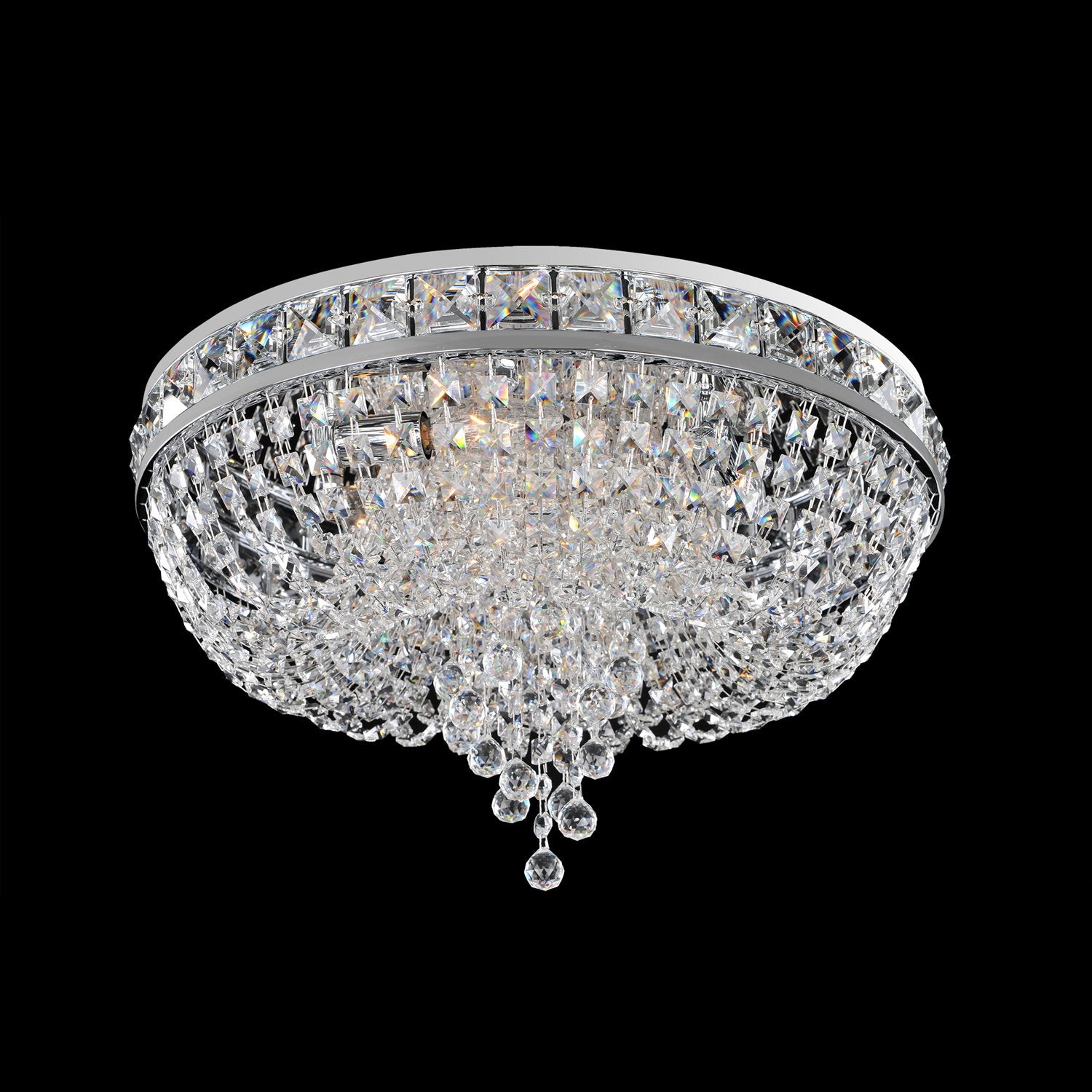10'' Cascata 4 Light Chrome Flush Mount