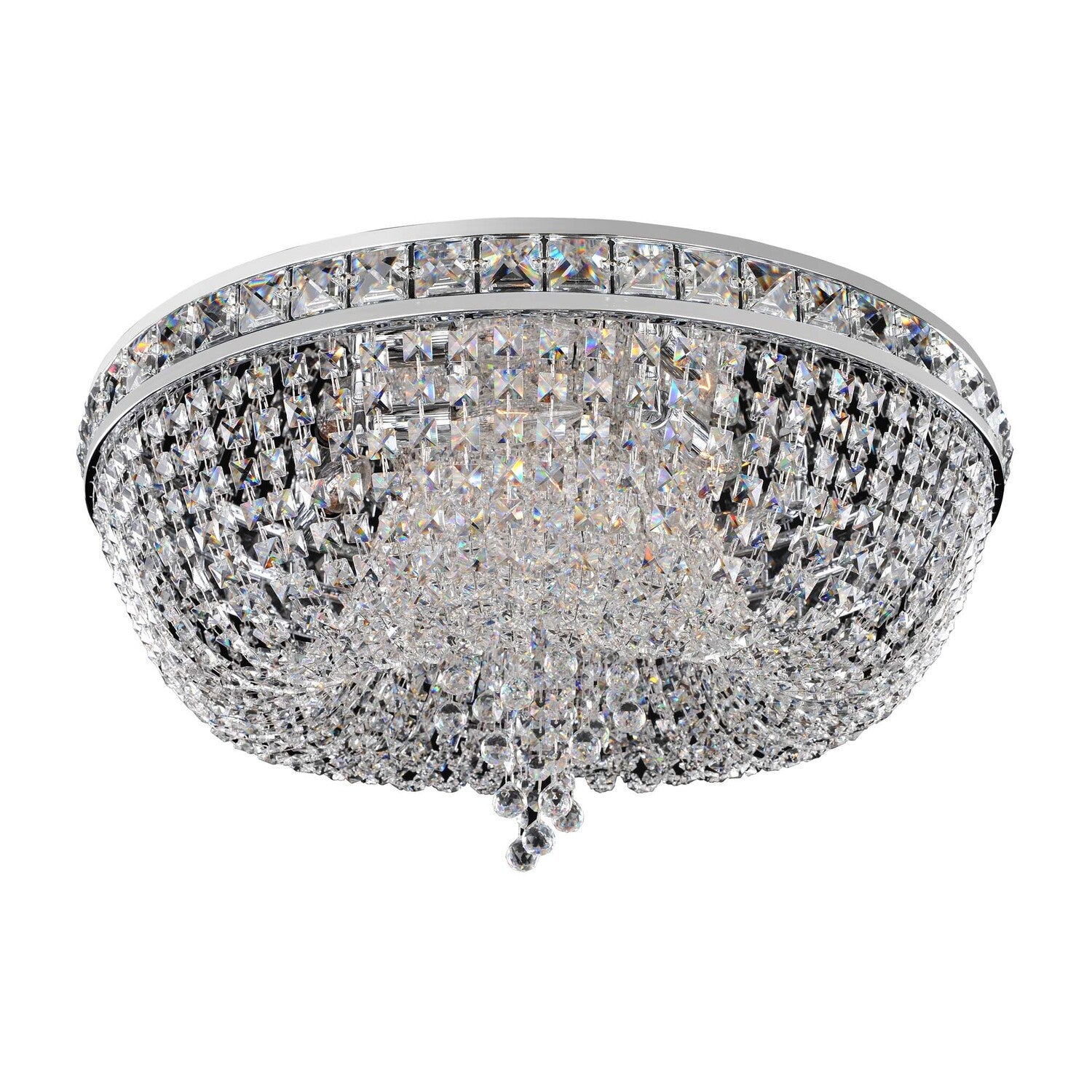 12'' Cascata 6 Light Chrome Flush Mount