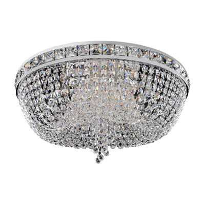 12'' Cascata 6 Light Chrome Flush Mount