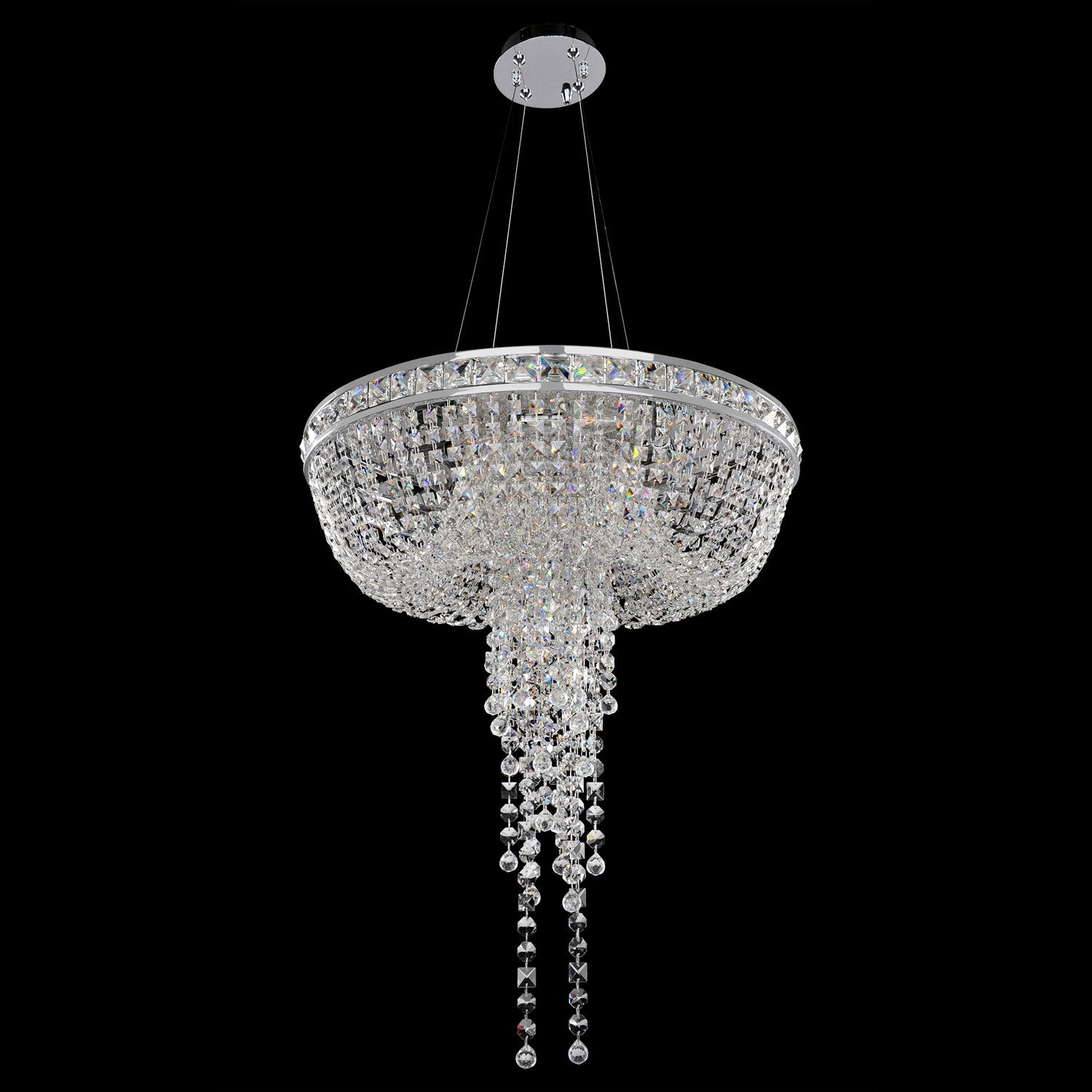 30'' Cascata 6 Light Chrome Chandelier