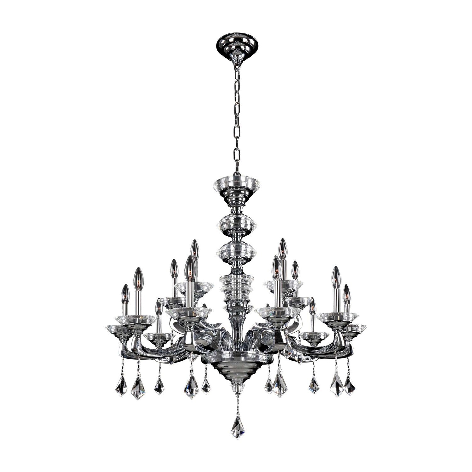 35.5'' Cosimo 12 Light Chrome Chandelier